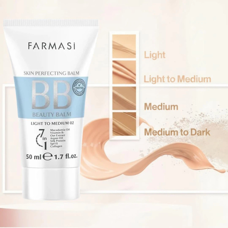 پوششLight to Medium بی بی کرم 7 در 1 فارماسی