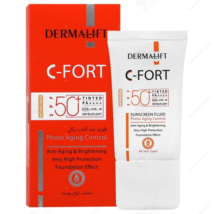 فلوئید ضدآفتاب درمالیفت سی فورت با SPF 50، حاوی ویتامین C